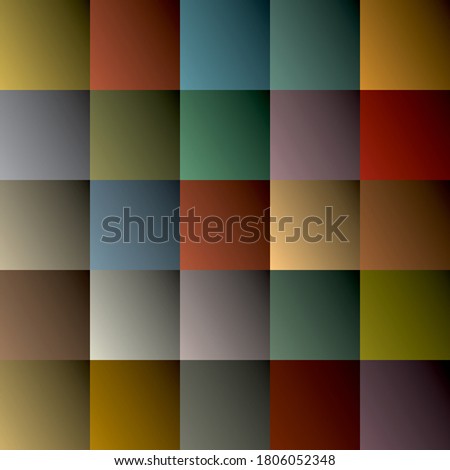 25 tight fitting squares based shaded, solid structure like pattern