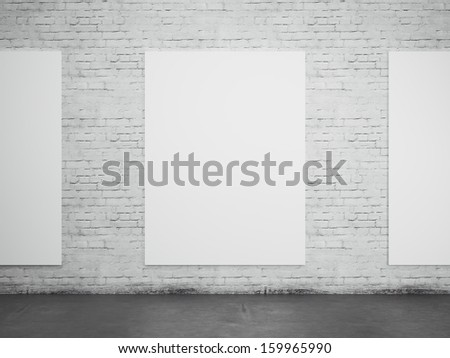 White picture on wall background