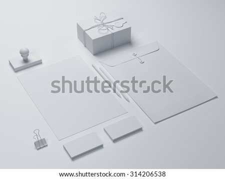 White branding elements on white background template