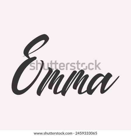 Emma. English name handwritten inscription. hand drawn lettering. High quality calligraphy card. Vector illustration.