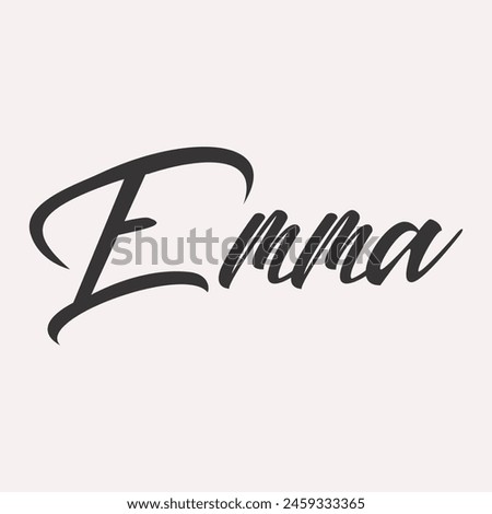 Emma. English name handwritten inscription. hand drawn lettering. High quality calligraphy card. Vector illustration.