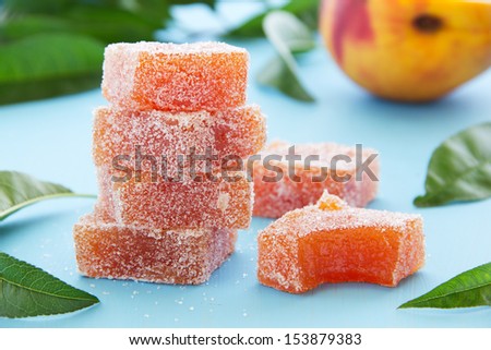 Homemade peach marmalade.