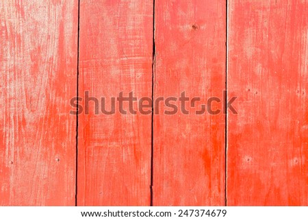 Old painted red wood wall - texture or background