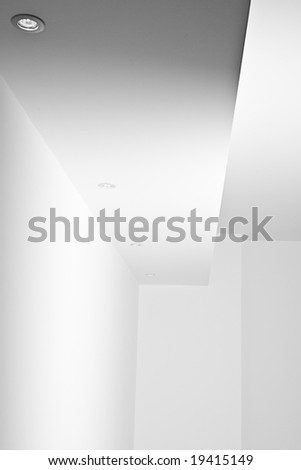 Abstract Shot Showing Architectural Details of Suspended Ceilings against Walls