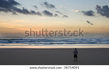 Shot of the Moment Just Before Sunrise on Fraser Island, Queensland, Australia