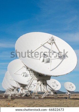 Very Large Array white antennas and desert plains