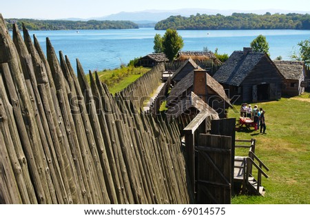 Fort Loudoun walls and buildings on the Little Tennessee River
