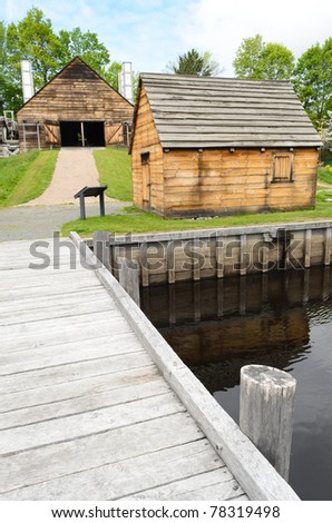 Saugus Iron Works National Historic Site buildings and wooden dock