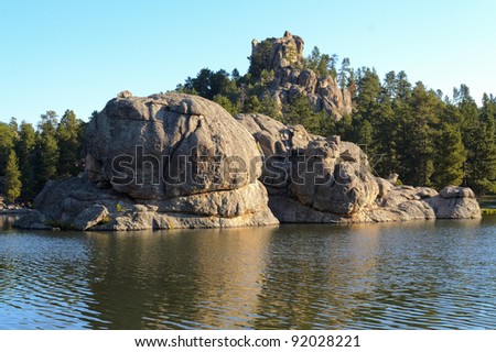 Sylvan Lake and black hills boulders