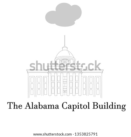 Alabama State Capitol Building Vector Art
