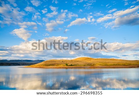 Reflecting Lake with Clouds at Curecanti National Recreation Area