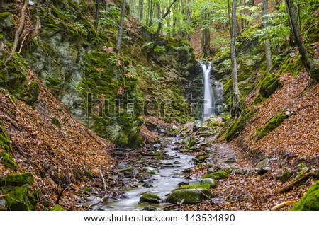Famous waterfall in macedonia ecological clean environment deep in the forest.