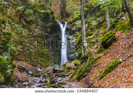 Famous Waterfall in Spring Pehcevo, Macedonia hidden in deep in ecology clean environment forest, Macedonia