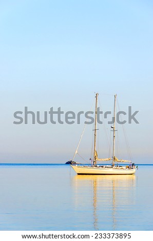 beautiful sailboat sailing sail blue Mediterranean sea ocean horizon