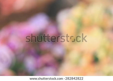 blurred beautiful vintage roses of artificial flowers