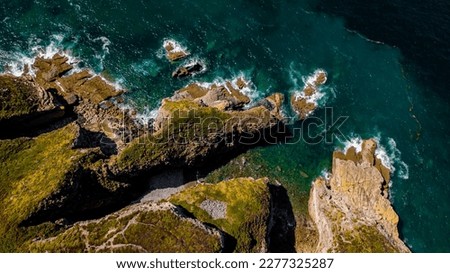 Spectacular Cliffs At Atlantic Coast Of Cap Frehel In Brittany, France Foto stock © 