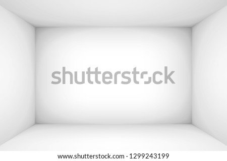 Empty white room. The inner space of the box. Vector design illustration. Mock up for you business project