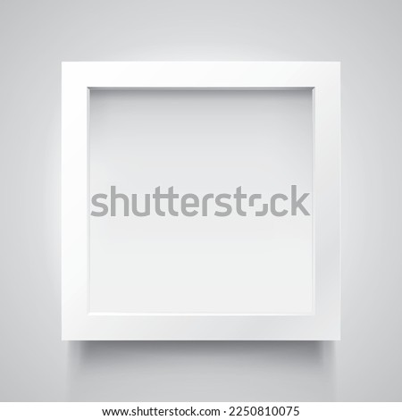 Realistic empty frame on light background, border for your creative project, mockup for you project. Vector design