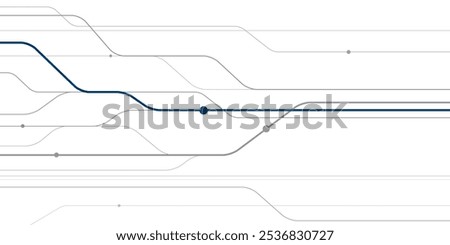 Railway transport. Railroad group outline illustration for your project. Gray and blue lines image on white background. Vector design art