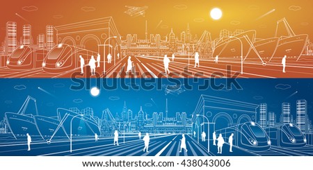 Similar – Image, Stock Photo Port railway station