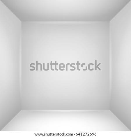 The inner space of the box. Empty white room. Vector design illustration 