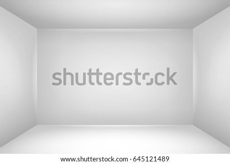 The inner space of the box. Empty white room. Vector design illustration 