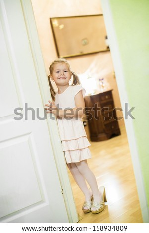 The girl in my mother\'s shoes will be welcomed guests. Age 5 years