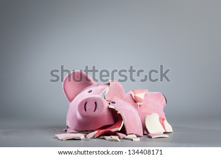 Broken piggy bank.