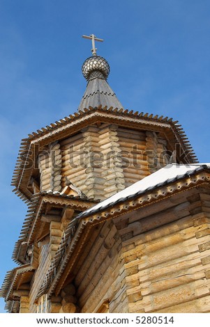 The Traditions of the russian north.New building in stiletto of the old-time architecture.