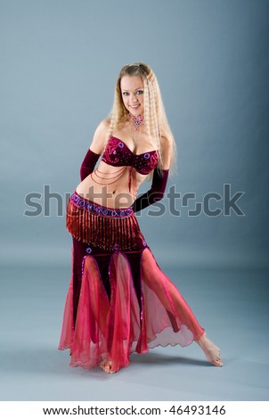 Fashion girl in belly dance dress