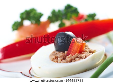 stuffed eggs with salmon