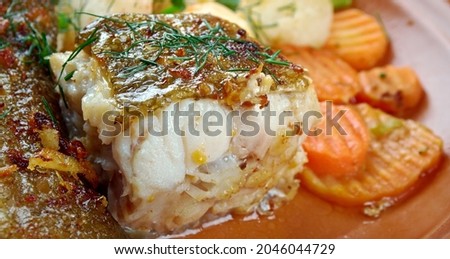  Belizean Fish Sere, popular dishes is a creamy fish chowder Imagine de stoc © 
