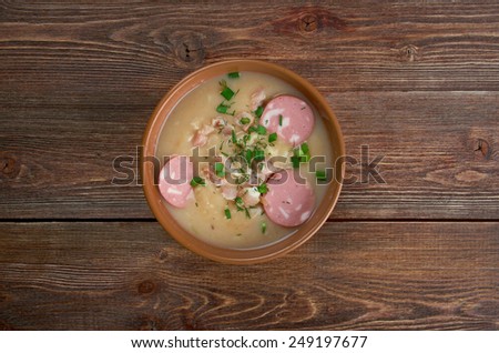 Saxonian potato soup. German  cuisine