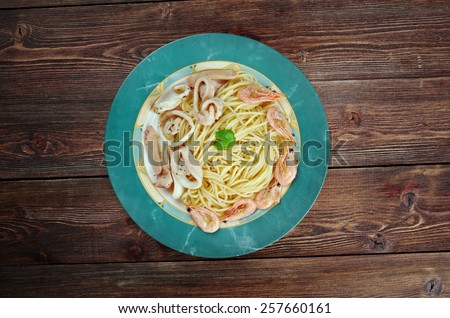 Similar – Image, Stock Photo Spaghetti ai frutti di mare on plate