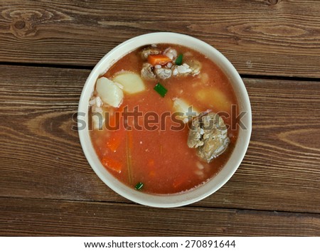 mastava soup - Uzbek rice soup.Central Asia cuisine