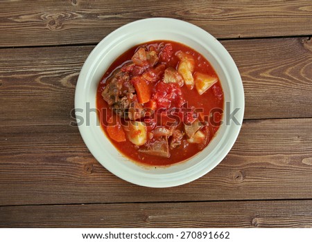 Tomato bredie -  South African stew, nclude cinnamon, cardamom, ginger and cloves as well as chilli