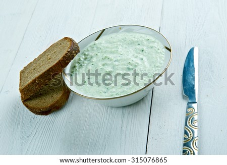 Benedictine -  spread made with cucumbers and cream cheese.Cuisine of the United States
