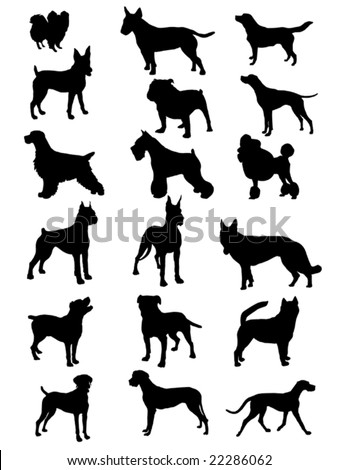 Collection of dogs-vector silhouettes