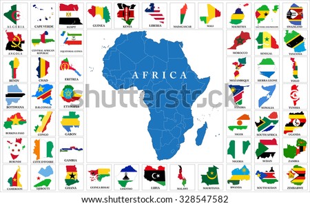 Africa countries flag maps