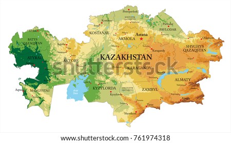 Kazakhstan relief map