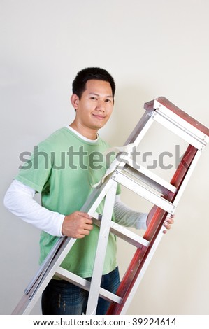 Man holding ladder