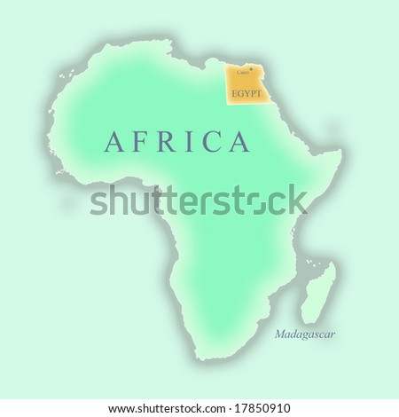 Map of Egypt (on the map of all Africa)