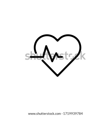 Heartbeat Icon Vector Illustration Logo Template. Heart pulse vector icon or logo element in outline style. Life icon vector. Flat Icon Heart Cardiology Symbol.