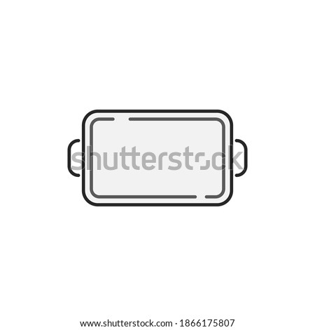 Baking tray thin line icon on white background. Сток-фото © 