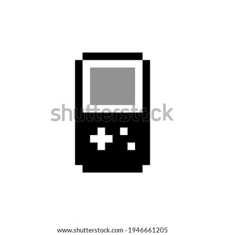 Retro Hand Held Video Game Console 8bit Pixel Art