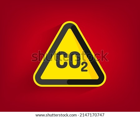 CO2 Warning sign. Carbon Dioxide gas ventilate this area. Safety symbols and signs. Imagine de stoc © 