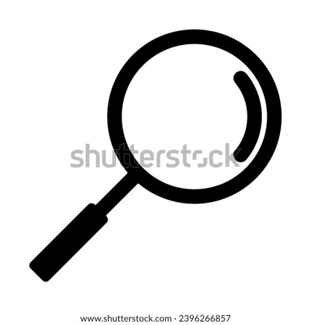 Magnify Glass Symbol Icon Vector Design Illustration. Vector magnifying glass icon with reflection. Loupe sign.