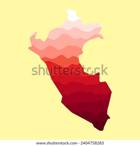 Map of Peru with red gradient colors. Vector illustration of map of the country Peru. illustration of icon sign concept for your web site mobile app logo UI design. PE