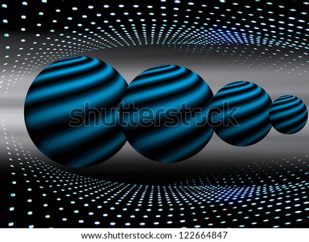 abstract blue sphere on cosmic background