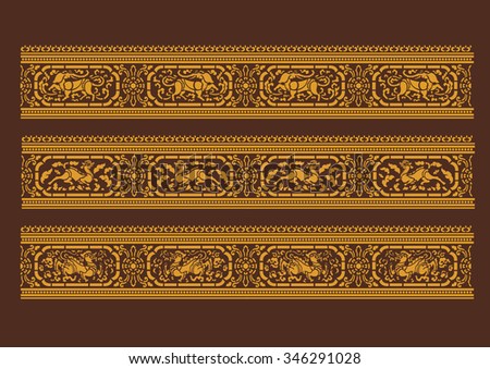 Thai art (Chiang Rai style) horizontal bar vector